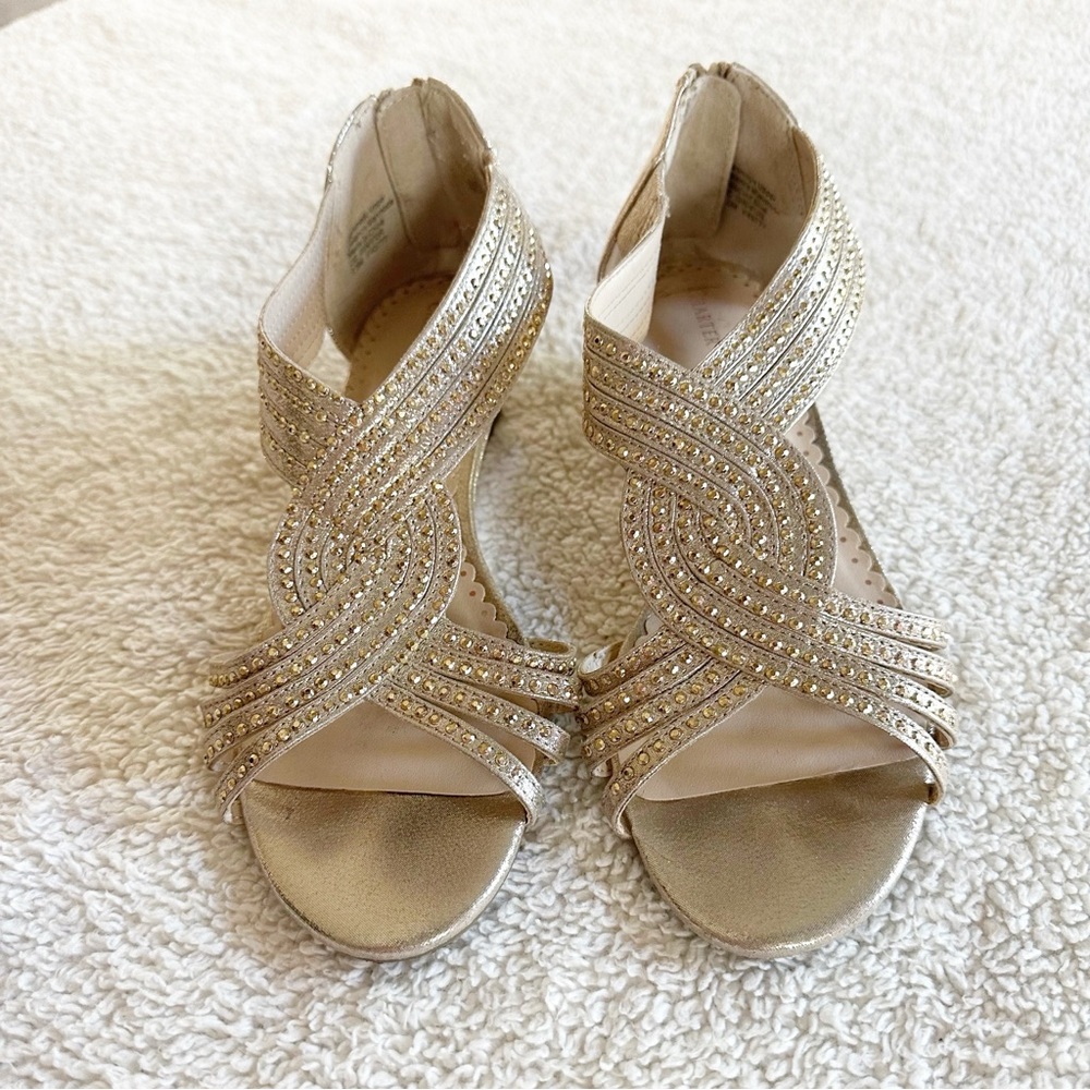 Elegant Gold Strappy Charter Club Women's Sandals